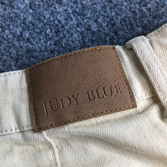Judy Blue Jeans Womens 24W Beige Cargo Pockets Flap Pocket Wide Leg Garment Dyed - Picture 10 of 12